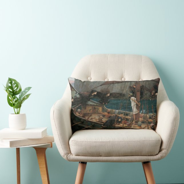 Ulysses and the Sirens by John William Waterhouse Lumbar Pillow (Chair)