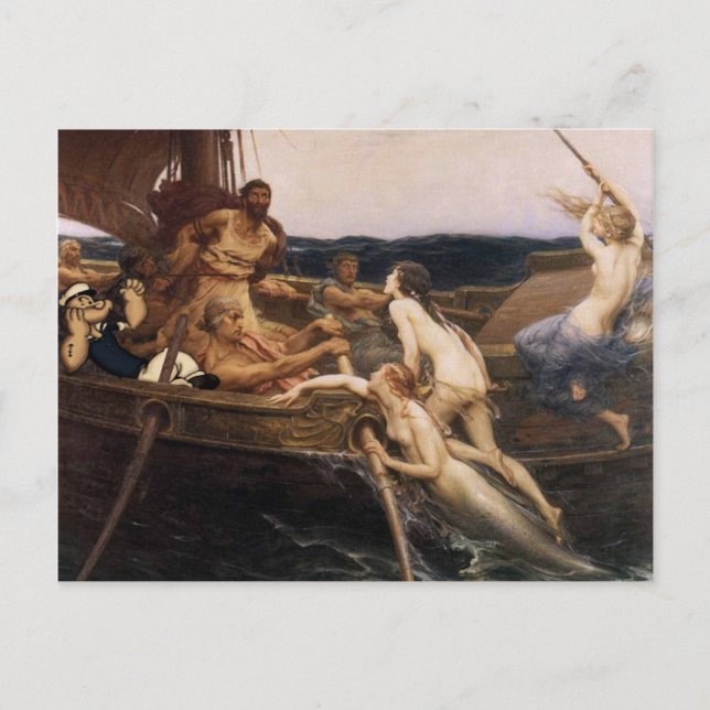 Ulysses and the Sirens Postcard (Front)
