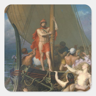 Ulysses and the Sirens Square Sticker