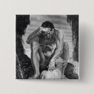 Ulysses Escaping from Polyphemus the Cyclops 2 Inch Square Button