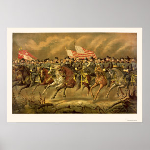 Ulysses S. Grant and His Generals by E. Boell 1865 Poster