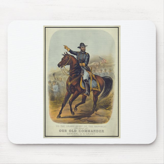 Ulysses S. Grant On Horseback  Mouse Pad (Front)