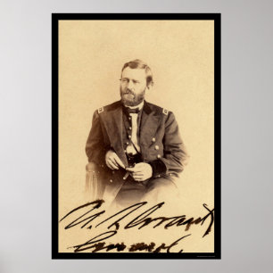 Ulysses S. Grant Signed Card 1862 Poster