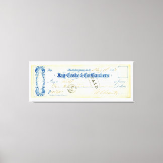 Ulysses S. Grant Signed Check from May 17th 1867 Canvas Print