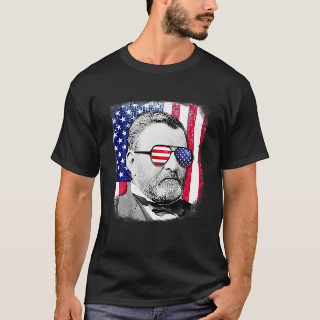 Ulysses S Grant US flag TShirt 4th of July (Front)