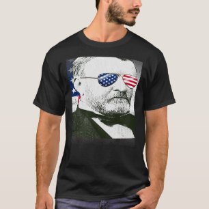 Ulysses S Grant USA Flag Patriotic American Flag 4 T-Shirt