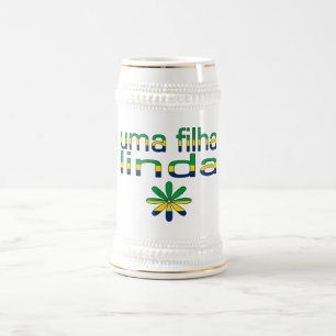Uma Filha Linda Brazil Flag Colours Beer Stein