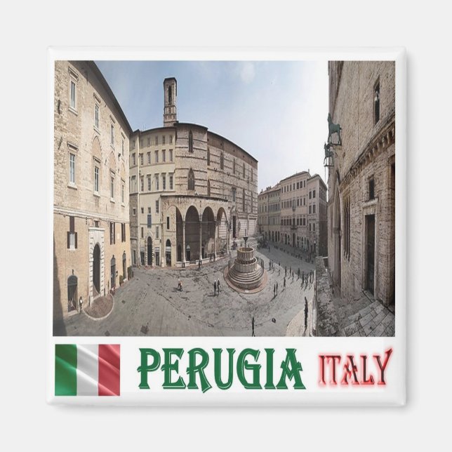 UMB017 PERUGIA, Cityscape, Umbria, Italy, Fridge Magnet (Front)