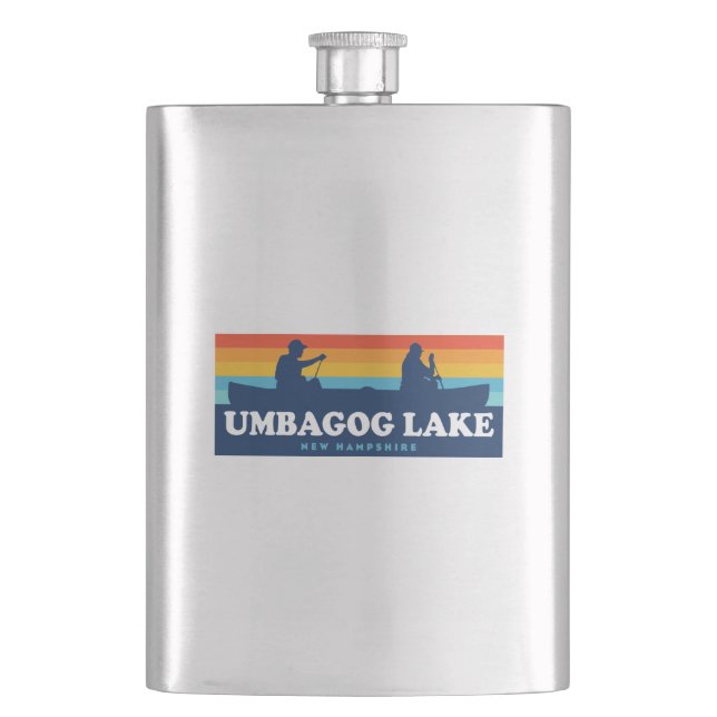 Umbagog Lake New Hampshire Canoe Hip Flask (Front)