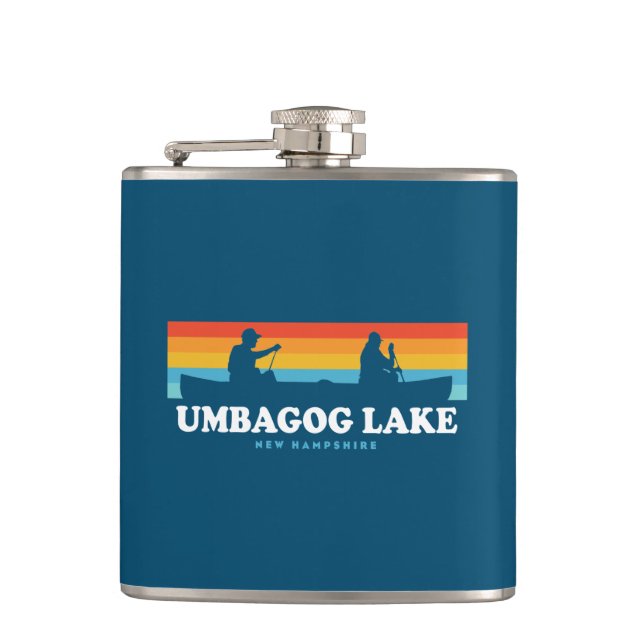 Umbagog Lake New Hampshire Canoe Hip Flask (Front)