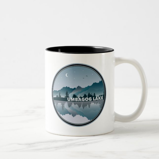 Umbagog Lake New Hampshire Reflection Two-Tone Coffee Mug (Right)