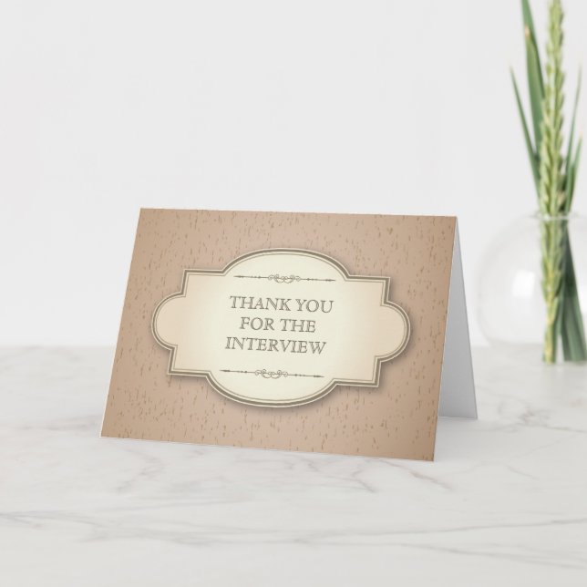 Umber Cork Frame Interview Thank You Card (Front)
