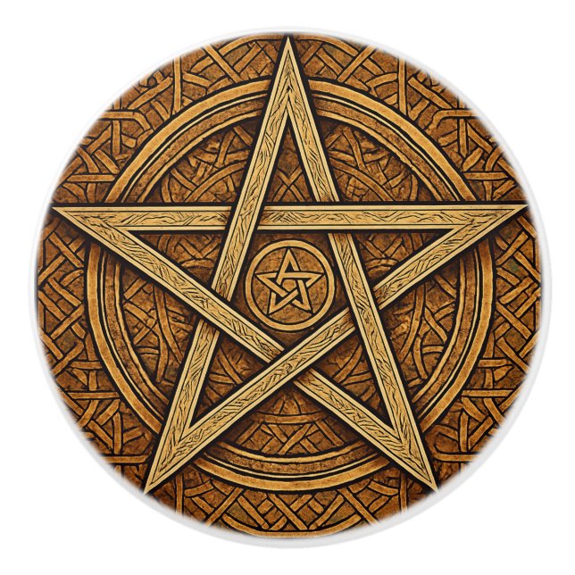 Umber Pentacle Ceramic Knob (Front)