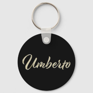 Umberto Name whitegold Button Schlüsselanhänger Keychain