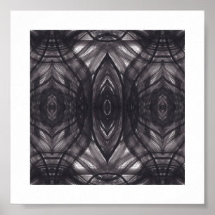 Umbral Black Abstract Watercolor Art Poster