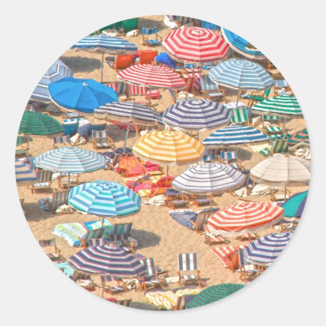 Umbrella 1 classic round sticker (Front)