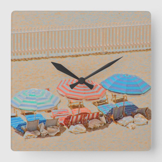 Umbrella 2 square wall clock (Front)
