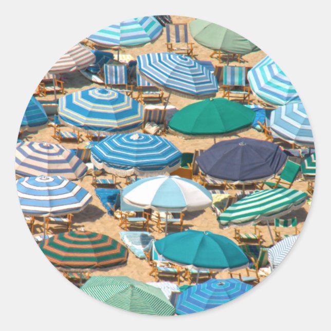 Umbrella 4 classic round sticker (Front)