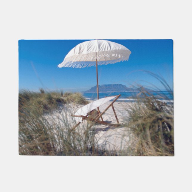Umbrella And Chair On Beach Doormat (Front)