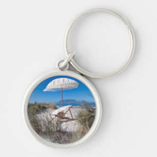 Umbrella And Chair On Beach Keychain