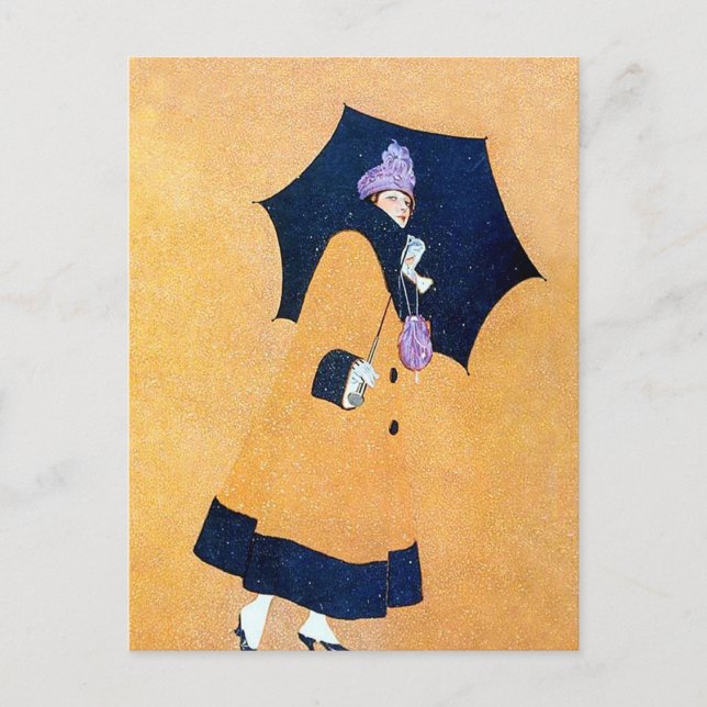 Umbrella and Snow by C Coles Phillips Postcard (Front)