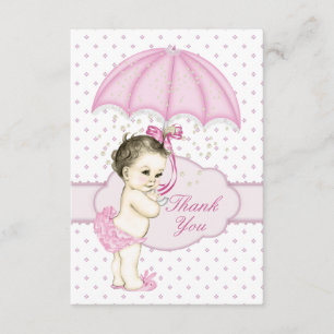 Umbrella Baby Girl Sprinkle Baby Shower Thank You