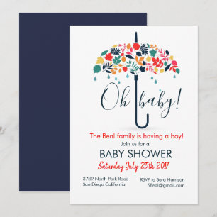 Umbrella Baby Shower Invitation