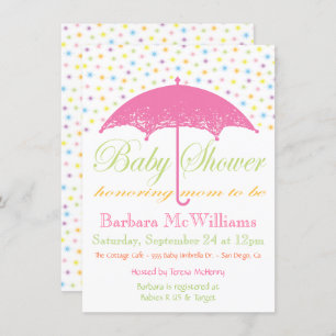 Umbrella Baby Shower Invitations