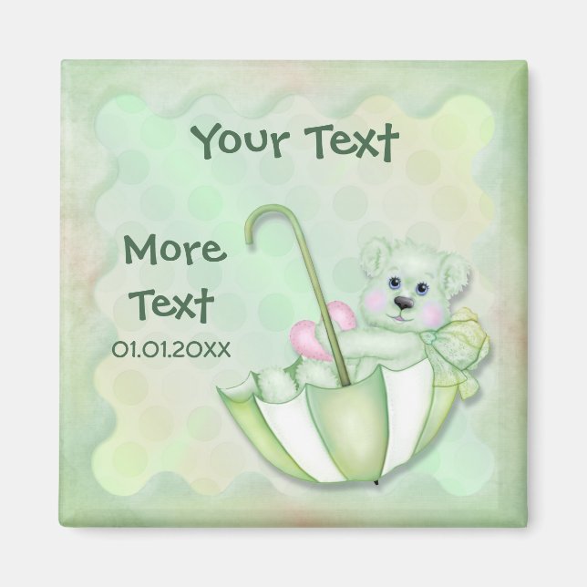 Umbrella Bear - Customize - Boy or Girl Magnet (Front)