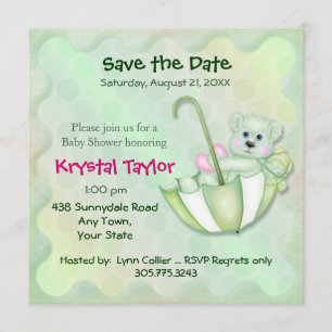 Umbrella Bear Mint - Invitation