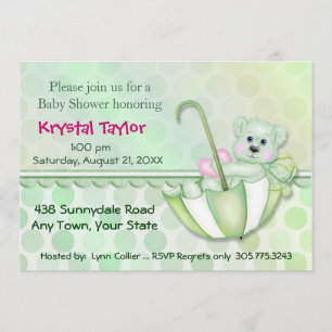 Umbrella Bear Mint - Invitation