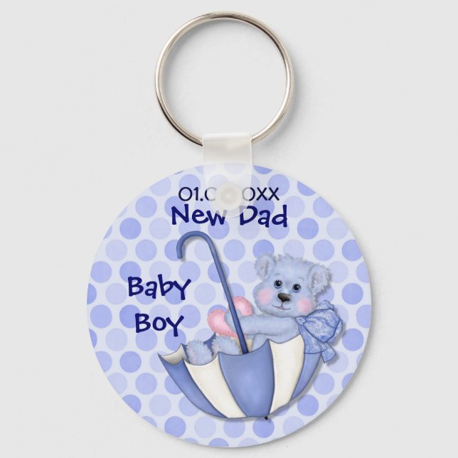 Umbrella Bear - New Dad - Boy Keychain (Front)