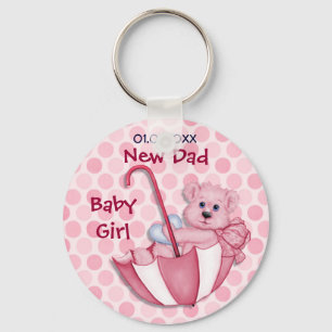 Umbrella Bear - New Dad - Girl Keychain