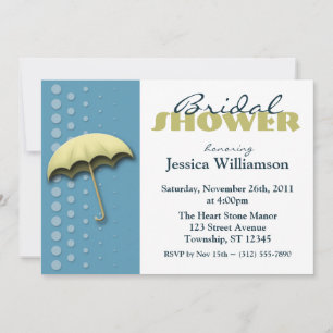 Umbrella Blue & Yellow Bridal Shower Invitations
