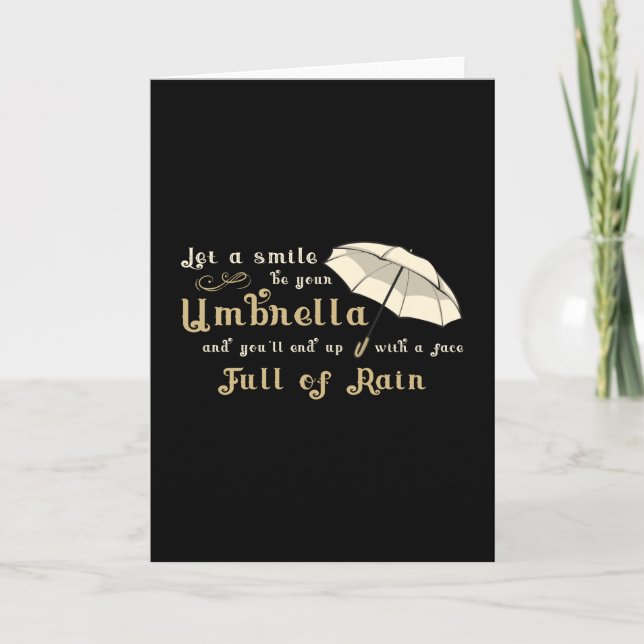 Umbrella Cloud Weather Rain Raindrop Rainy Gift Card (Front)