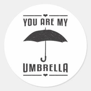 Umbrella Cloud Weather Raindrop Rain Gift Idea Classic Round Sticker