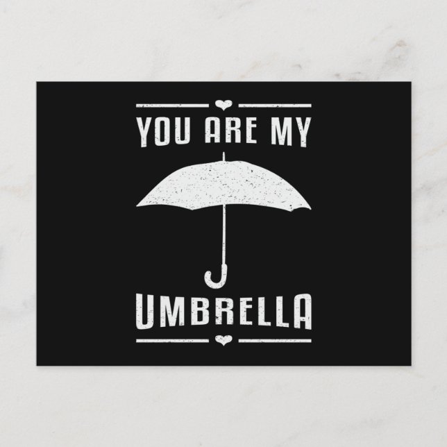Umbrella Cloud Weather Raindrop Rain Rainy Gift Postcard (Front)