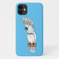 Umbrella cockatoo bird cartoon illustration 
