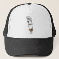 Umbrella cockatoo bird cartoon illustration 