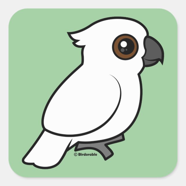 Umbrella Cockatoo (flat) Square Sticker (Front)
