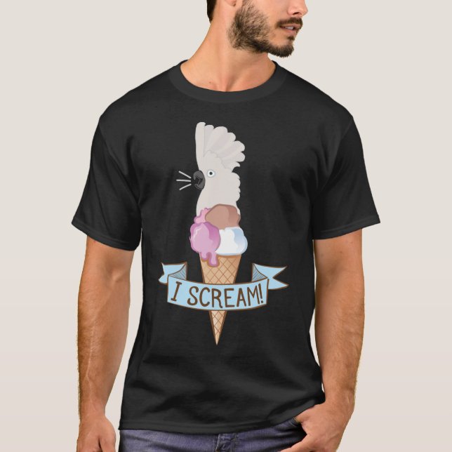 Umbrella Cockatoo Ice Cream Parrot Product  T-Shirt (Front)