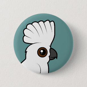 Umbrella Cockatoo (raised) 2 Inch Round Button