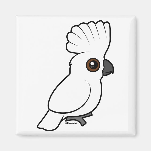 Umbrella Cockatoo (raised) Magnet (Front)