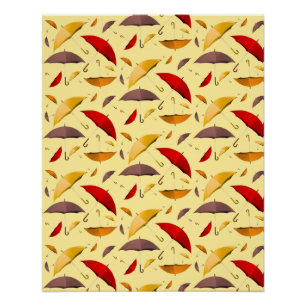 Umbrella colourful pattern poster