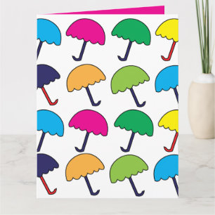 Umbrella Colourful Umbrella Card