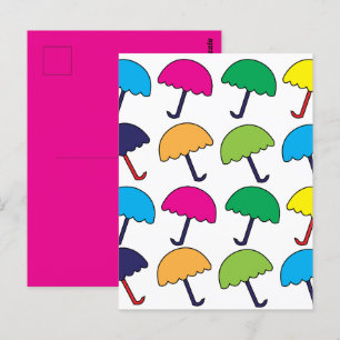 Umbrella Colourful Umbrella Postcard