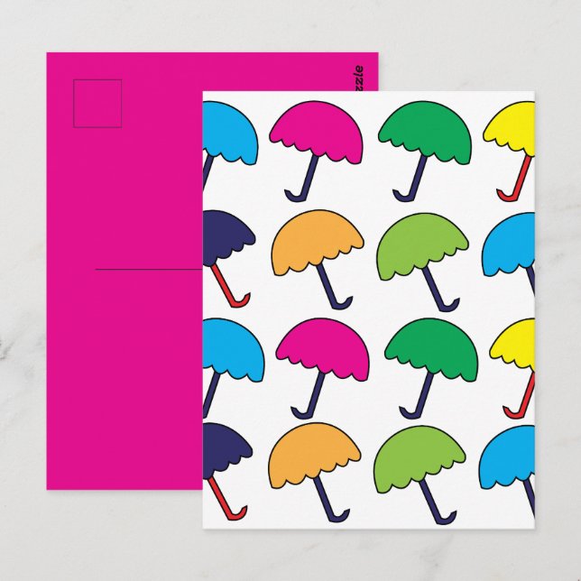 Umbrella Colourful Umbrella Postcard (Front/Back)