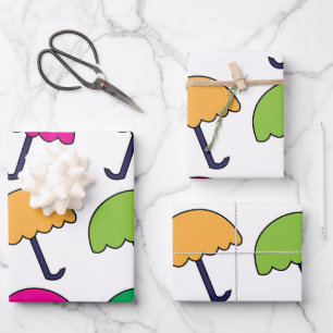Umbrella Colourful Umbrella Wrapping Paper Sheet