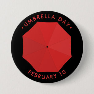 Umbrella Day, Red 3 Inch Round Button