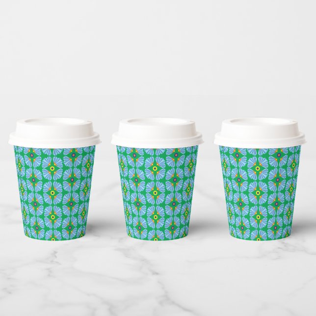 Umbrella Flowers 8oz. Paper Cups (Multi)